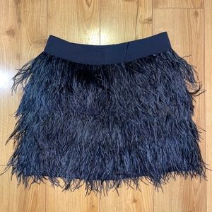 Club Monaco Ostrich Feather Skirt Size 4 Dark Navy